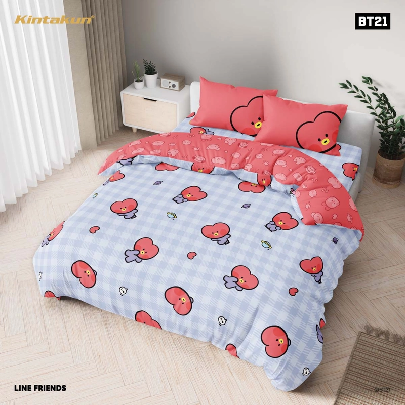 Product image Kintakun - Kintakun BT21 minini Bed Cover Set 160 x 200 Queen KOYA RJ SHOOKY MANG CHIMMY TATA COOKY Multivarian 180 x 200 Tata