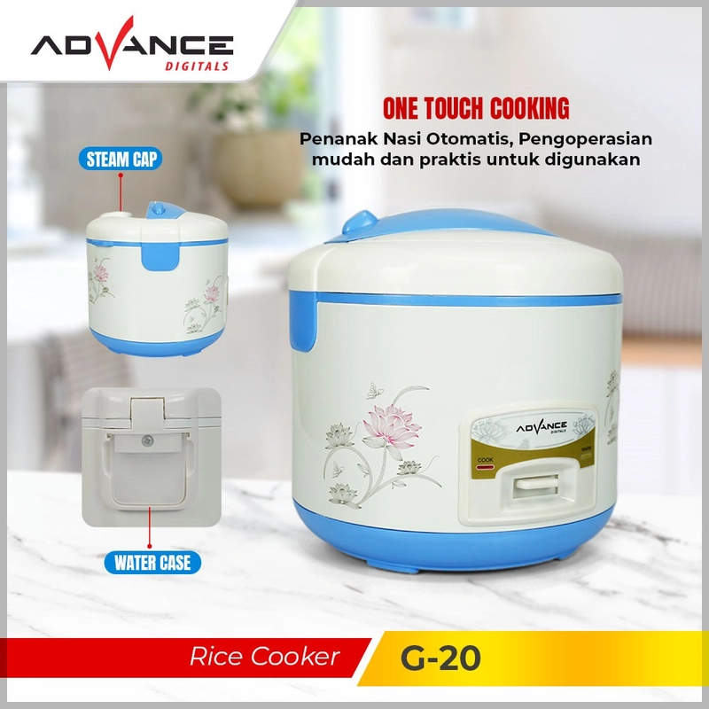 Product image Advance Digitals Indonesia - Rice Cooker Advance G20 380W 3in1 Penanak Nasi / Magic Com 1.8 Liter Blue