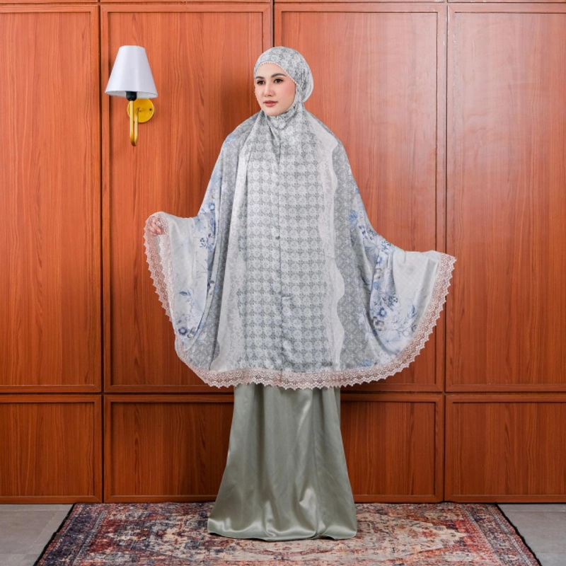 Product image qaydstoreid - Hampers Mukena Armani Silk Azzura 2in1 Olive