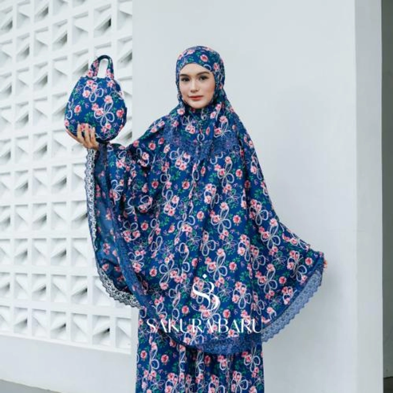 Product image Sakura Baru - Mukena Diara 2in1 Resleting Katun Dobby Premium All size Navy