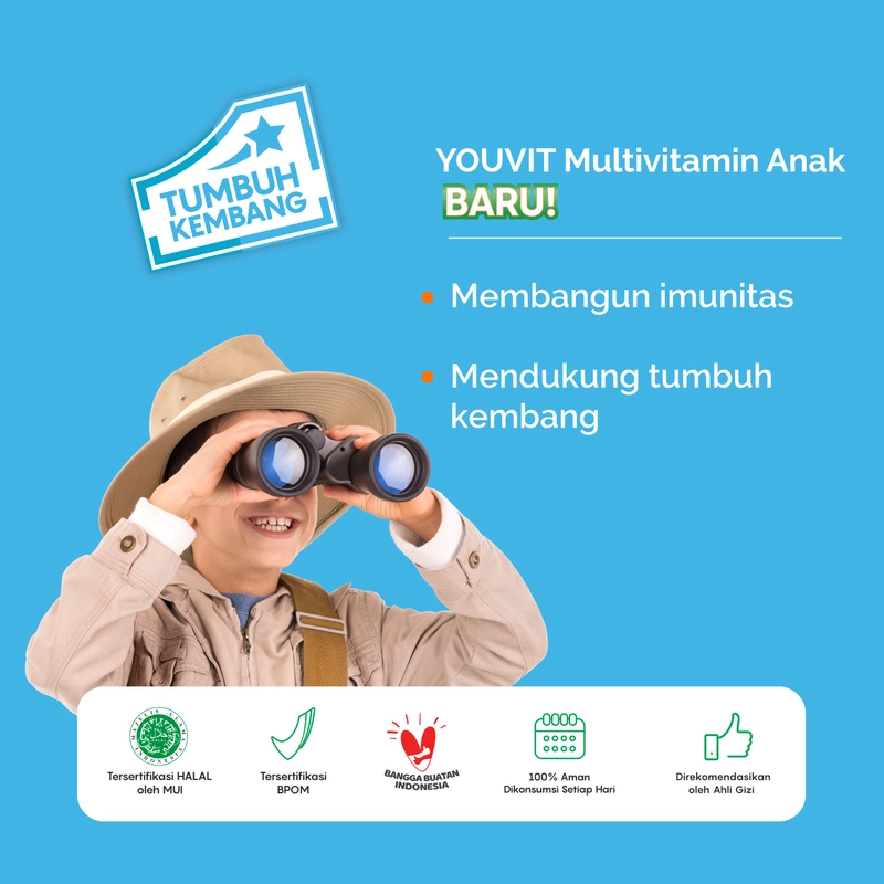 Product image Youvit - Youvit Multivitamin Anak dengan Vit C D Zink Sayur Buah Curcuma untuk Tumbuh Kembang Anak 7 Hari -