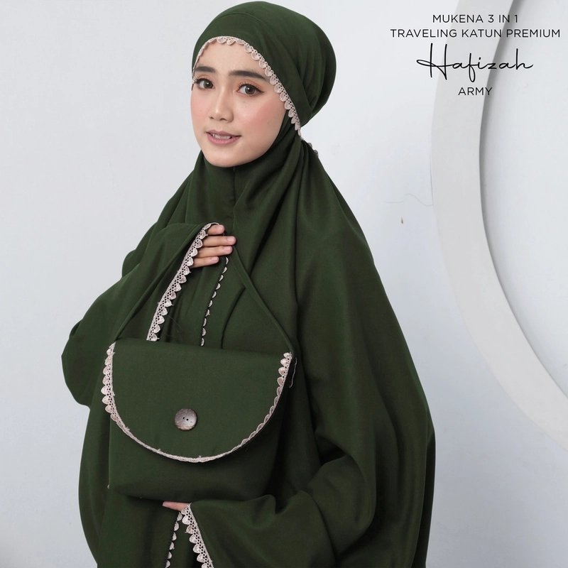 Product image Teeca - Mukena Dewasa Traveling 3in1 Hafizah All Size Army
