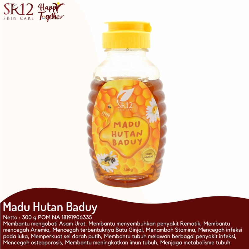 Product image SR12 Madu Hutan Baduy Mengatasi Asam Urat Rematik Anemia Osteoporosis Batu Ginjal Meningkatkan Imun 300gr Madu Baduy