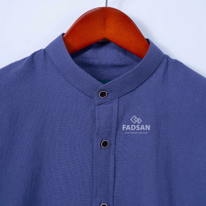 Product image FADSAN - Kemeja Polos Semi Formal Ayah dan Anak Lengan Pendek Warna Steel Blue - Tufy Series SIZE BAYI NO.1 TUFY STEEL BLUE