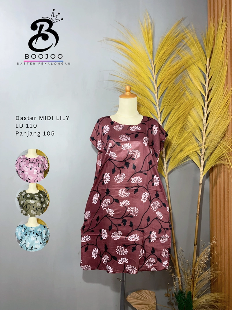 Product image BOOJOO DASTER PEKALONGAN - Boojoo-Paket Murce 3Pcs Daster Midi Bahan Rayon LD 110 All Size <70kg Paket 3Pcs Random