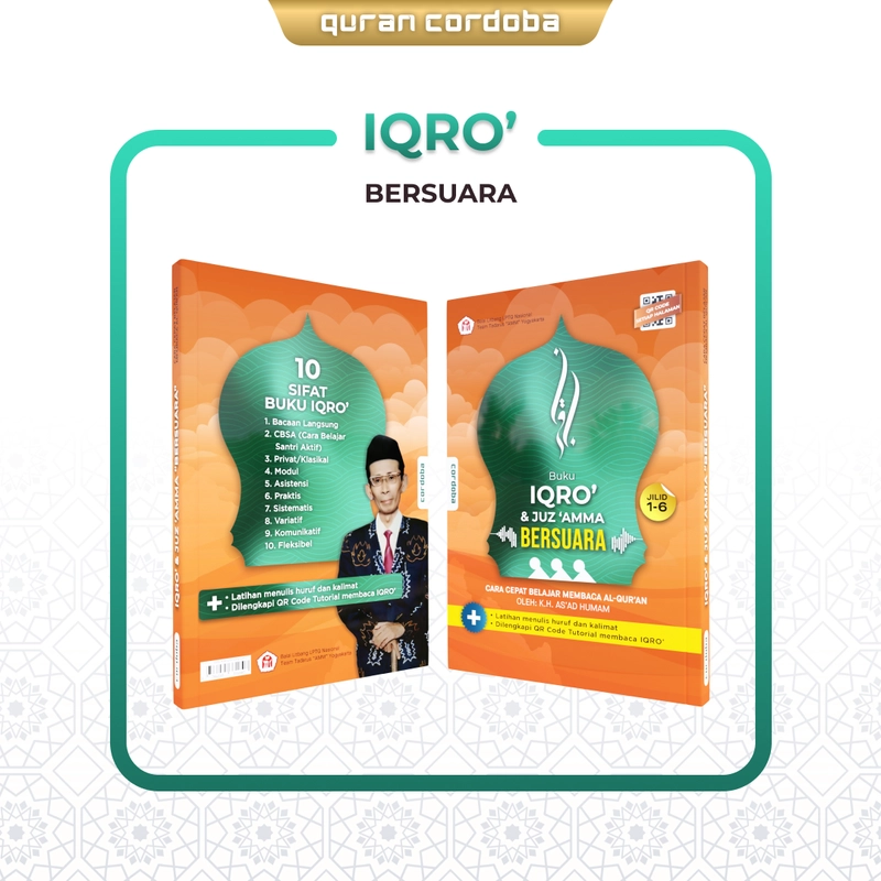 Product image Cordoba - Buku IQRO dan Juz Amma Bersuara A5 Lengkap Jilid 1 sampai 6 plus Audio dan Video QR A5 Random