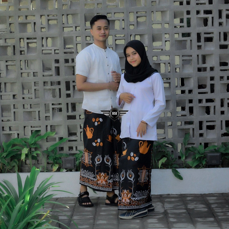 Product image Kois Batik - Sarung couple dewasa dan remaja motif kopi cangkir katun prima Sarung remaja Hitam orange
