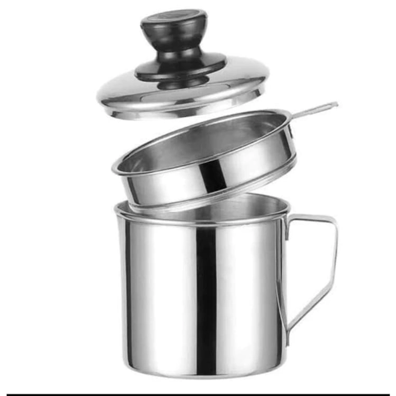 Product image Alcante - Oil Pot Stainless steel 900ml / Wadah Saringan Minyak Stainless Steel Serbaguna Antikarat 900ml random