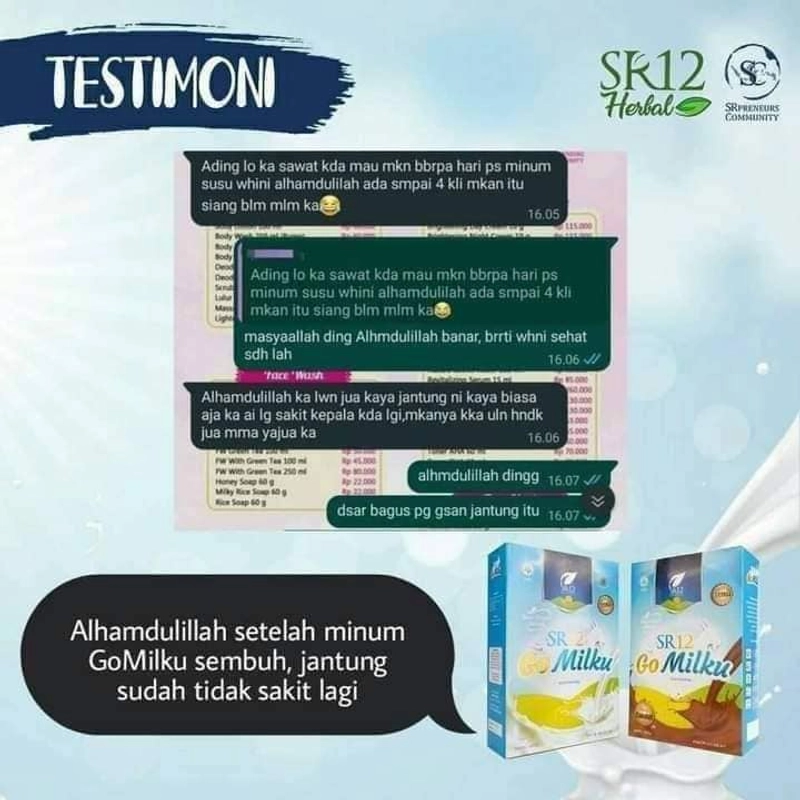 Product image SR12 Gomilku Susu Kambing Etawa Untuk Kesehatan Jantung 200gr Original