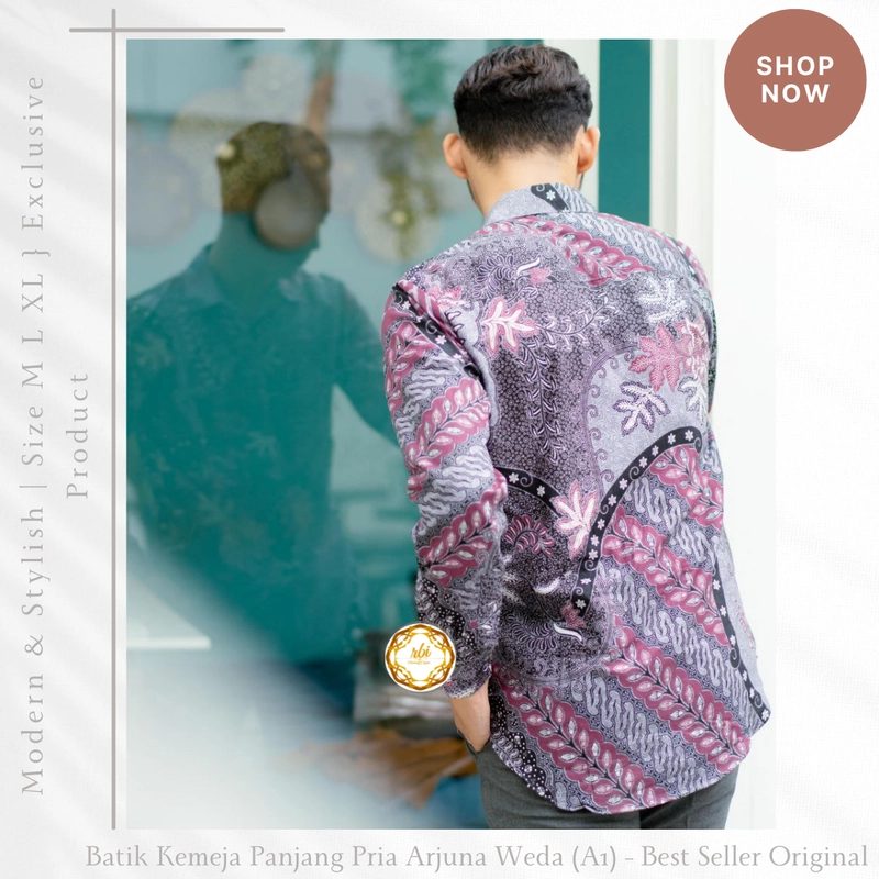 Product image Rambe Batik Indonesia - Batik Kemeja Panjang Pria Arjuna Weda Best Seller Original New Motif M Arjuna Weda A1