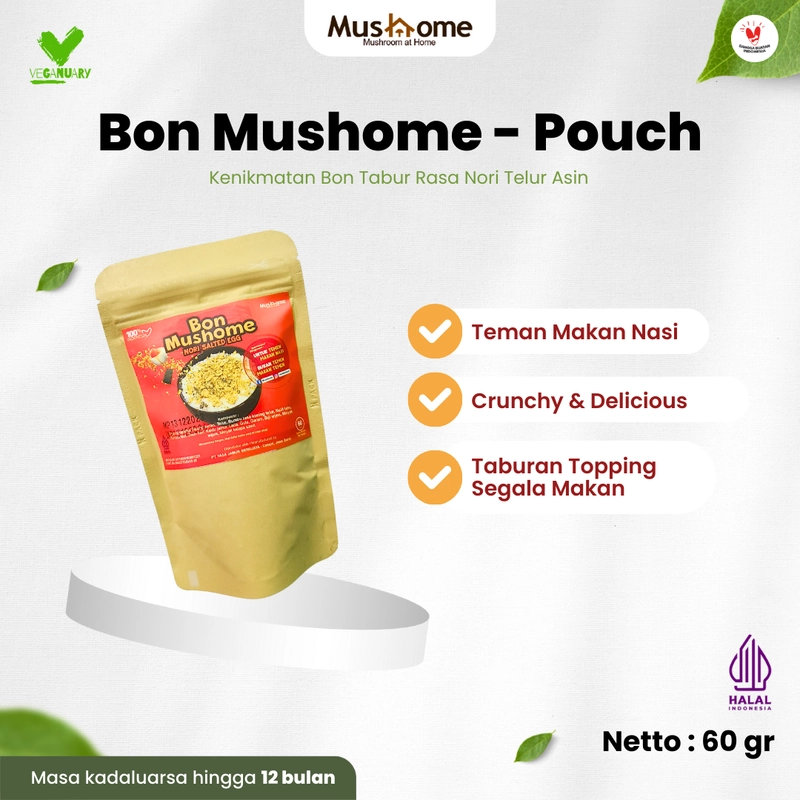 Product image Mushome Official - Bon Salted Egg Pouch / Kaya Serat / Sumber Protein 60gr Pedas