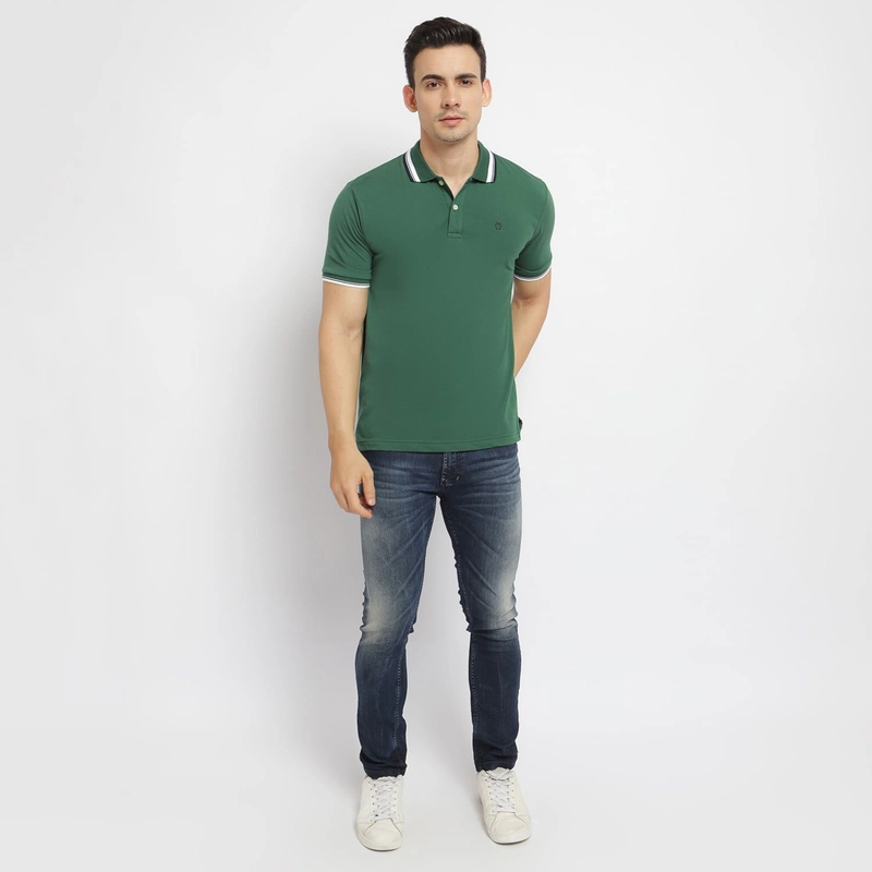 Product image MATSUDA APPAREL - MATSUDA Kaos Polo Shirt Pria Kerah Aioi Seri Warna Hijau M (LD 104 CM) DARK GREEN