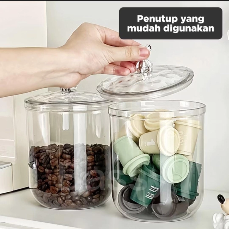 Product image Rizki Electronics - BASSY Toples Kue Kontainer Toples Lebaran HSB787 900 ml silver/emas