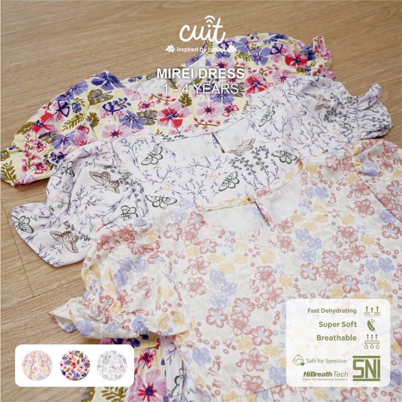 Product image KINTAKUN BABY X CUIT Dress Anak Perempuan Tangan Pendek Mirei - Pakaian Anak Bayi Wanita L (1-2 TAHUN) Yellow Pansy