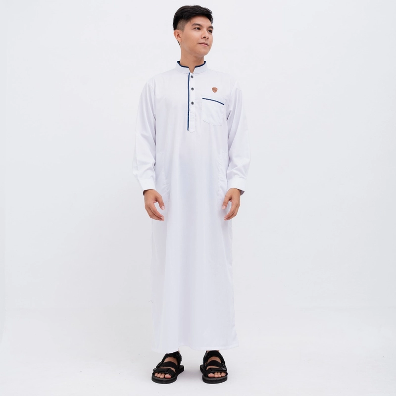 Product image Kawan Muslim - Jubah Pria Dewasa Lengan Panjang Putih Bahan Katun Premium (KM3) M PUTIH