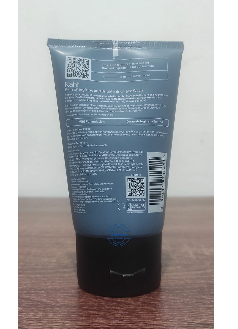 Product image SUPLAI SHOP - Sabun Wajah Kusam Kahf Face Wash Skin Energizing & Brightening Isi 100 ml