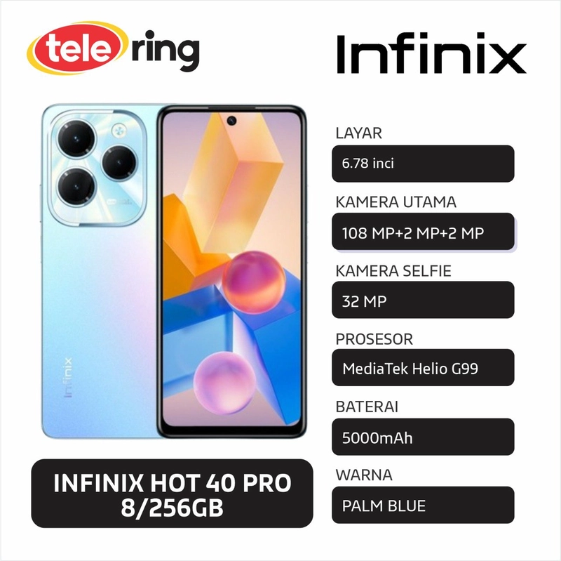 Product image TELE RING - HP INFINIX X6837 HOT 40PRO 8/256 PALM BLUE