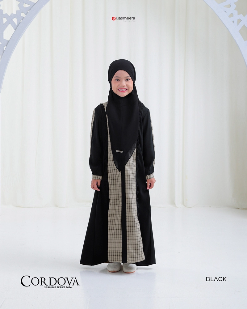 Product image Yasmeera Official - SARIMBIT 2024 CORDOVA - DESSERT TAUPE M GAMIS ANAK