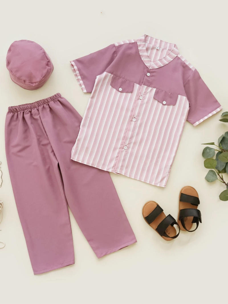 Product image Neira - Setelan Koko Baju Muslim Anak 0-9 tahun Bamaskus tulis ukuran diNOTE lilac