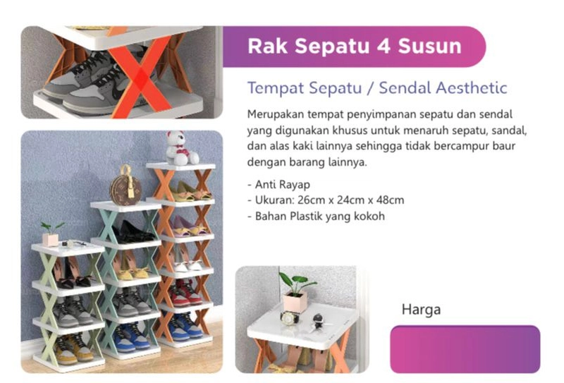 Product image Mumtazqu Store - Rak Sepatu Susun rak x 4 susun