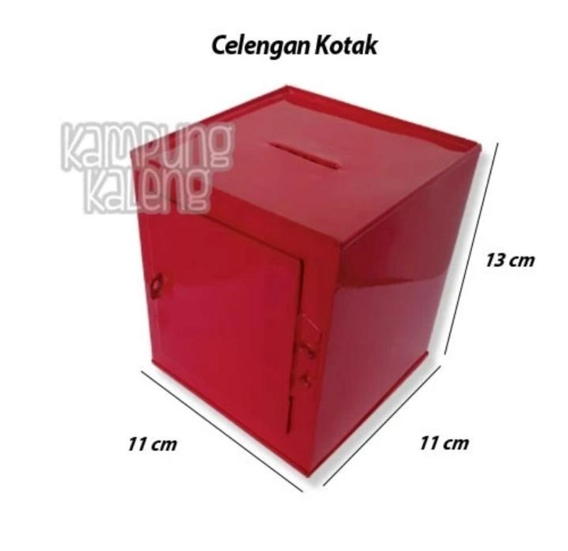 Product image Kampung Kaleng - Celengan Kotak 11 x 11 x 13 cm Merah