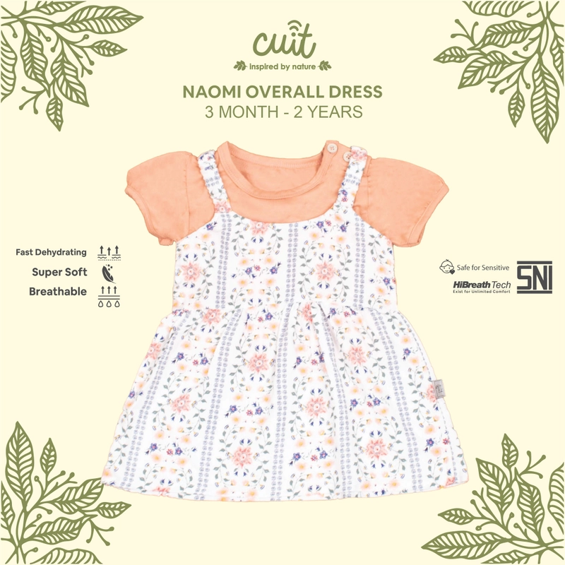 Product image CUIT 3 Bulan - 2 Tahun Overall Dress Anak Bayi Naomi M Wisteria White