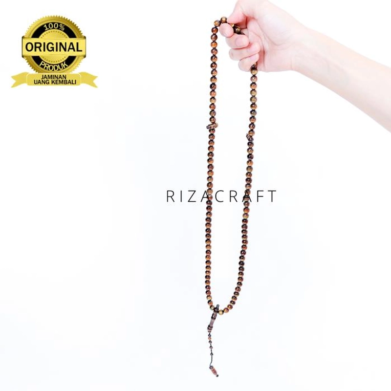 Product image Riza Craft - Tasbih 99 Butir Kayu Akar Bahar Taliarus Tali Arus Hitam Emas Laut ASLI Original Standard Hitam emas