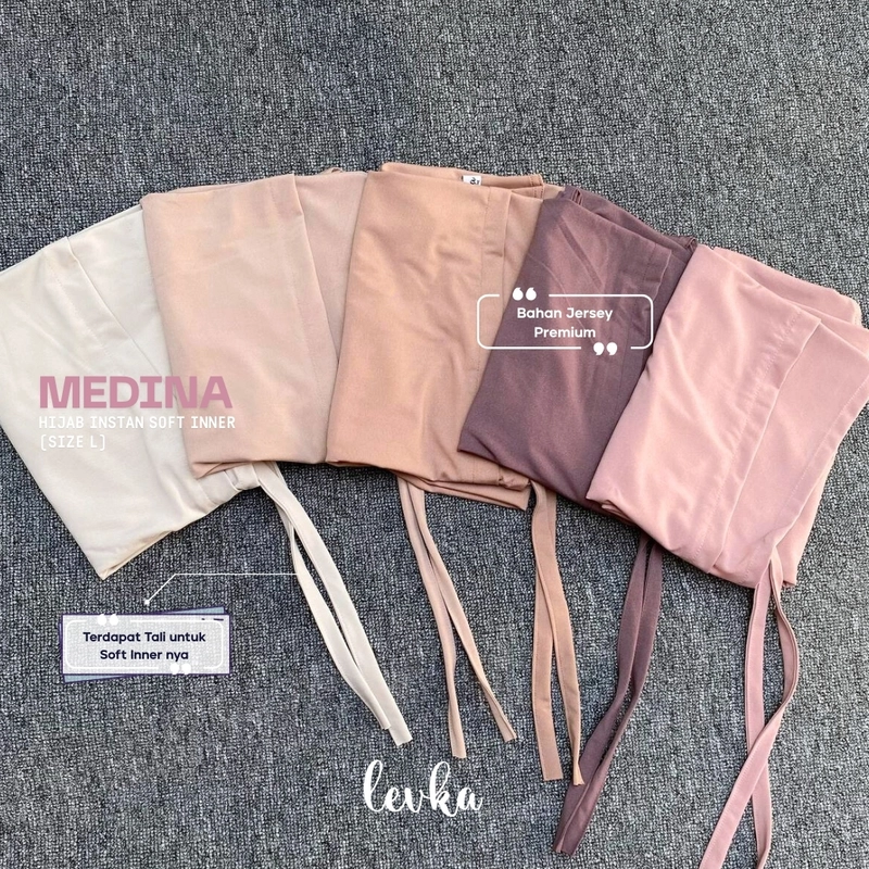 Product image Leika - LEIKAHIJAB- MEDINA HIJAB INSTAN SOFT INNER SIZE L WARNA CREAM