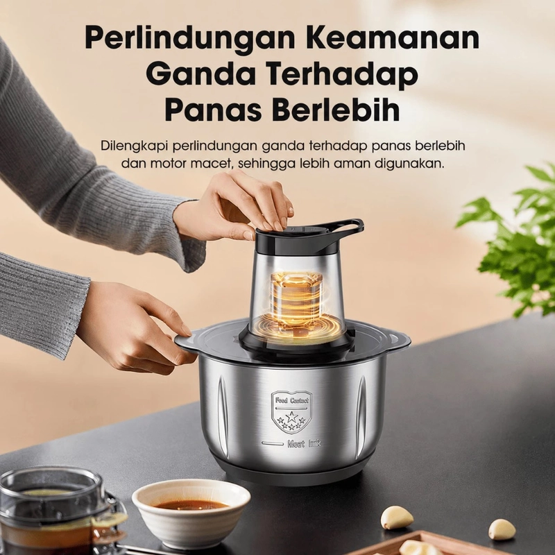 Product image UTAMAMEGA - Samono Food Chopper SW-C500 Mangkuk Stainless 5 Liter Type SW-C500