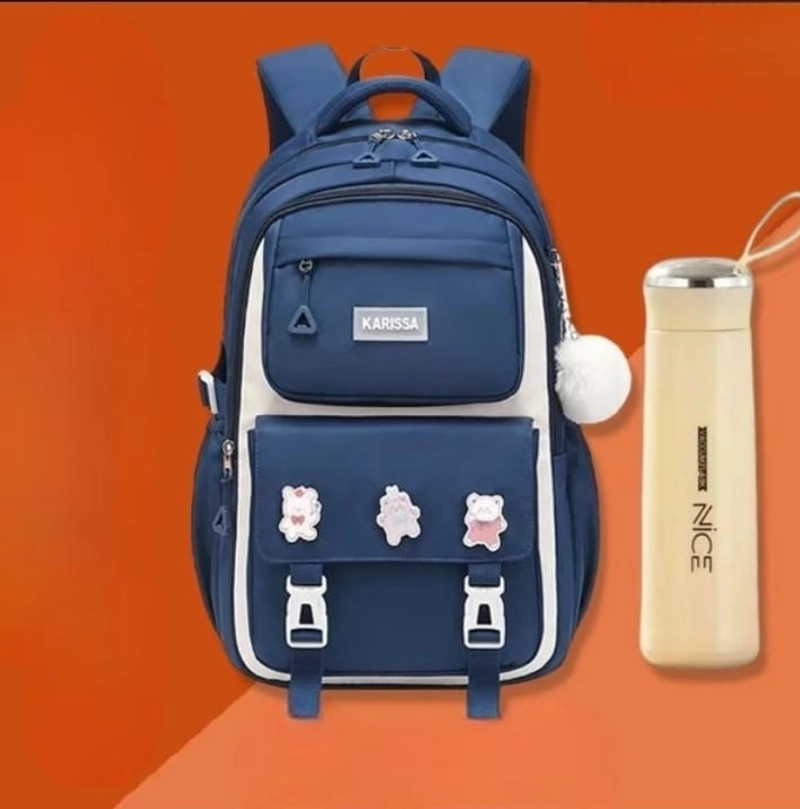 Product image Alcaff - Tas Ransel Anak Sekolah Karis Free Botol Minum 30x20x40 Hitam