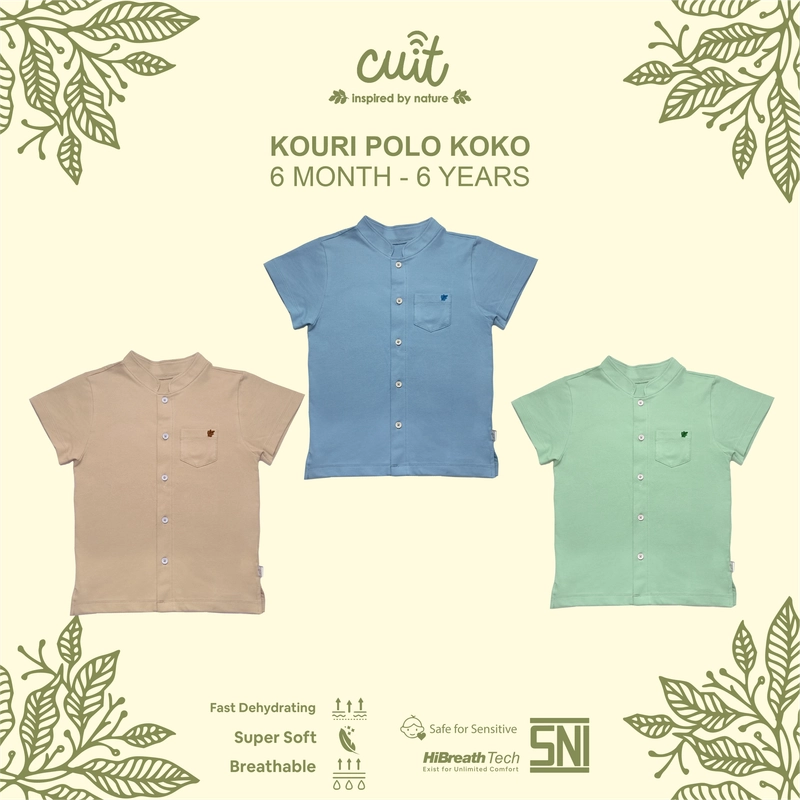 Product image Kintakun Baby - KINTAKUN BABY X CUIT Kouri Kemeja Koko Katun Anak Tangan Pendek XL (2-3 Tahun) Warm Taupe