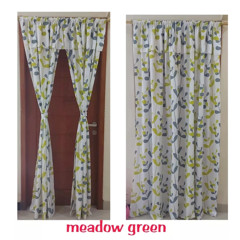 Product image Galeripuko - All Motif Gorden Jendela dan Pintu Serut Non Belah Serut Jendela Meadow Green [PO 3 hari Kerja]