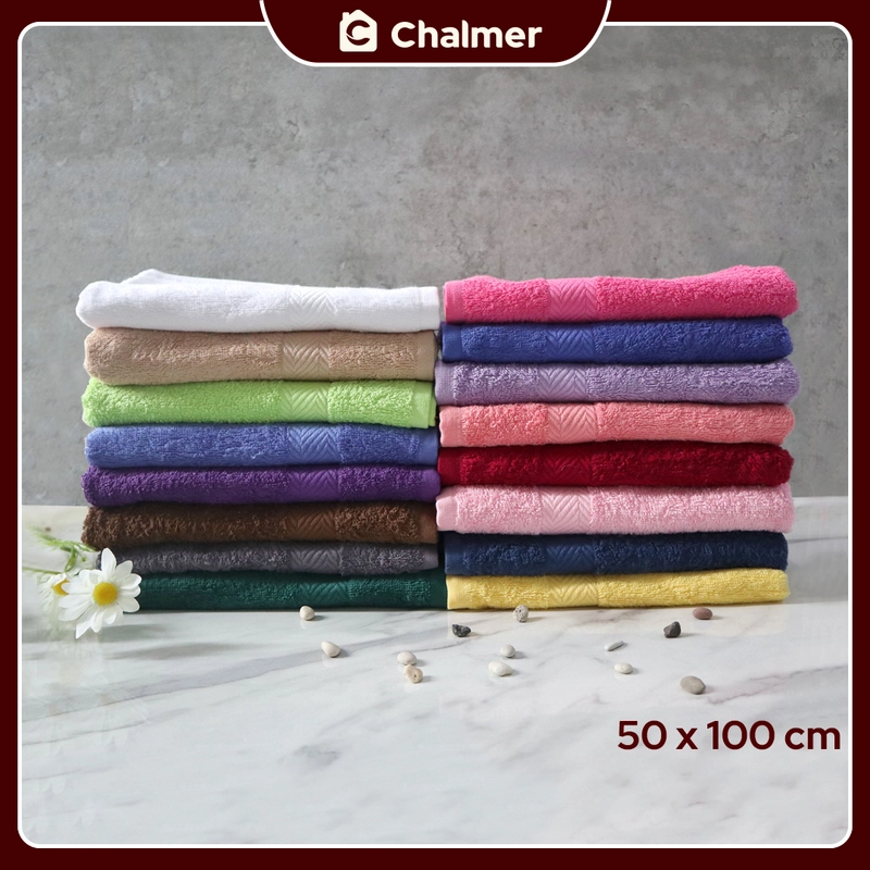 Product image Chalmer - Handuk Mandi Chalmer 50 x 100 cm Ukuran Medium Handuk Travel Handuk Kepala 50 x 100 cm Hitam