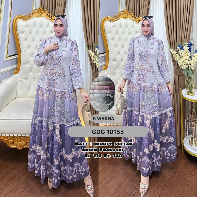Product image Khisna collection - Dress canda aisy GDG wanita Allsize Mouve