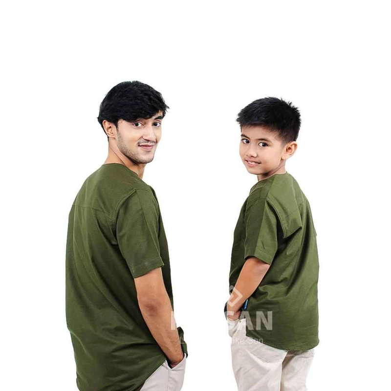 Product image FADSAN - Baju Couple Ayah dan Anak Koko Muslim Bahan Katun Linen Lengan Pendek Warna Army - Mono Series SIZE ANAK XS MONO ARMY