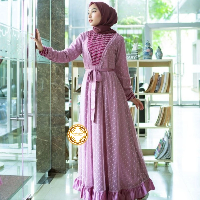 Product image Rambe Batik Indonesia - BEST SELLER Gamis Ayuma Empat Varian Warna XXL Dusty