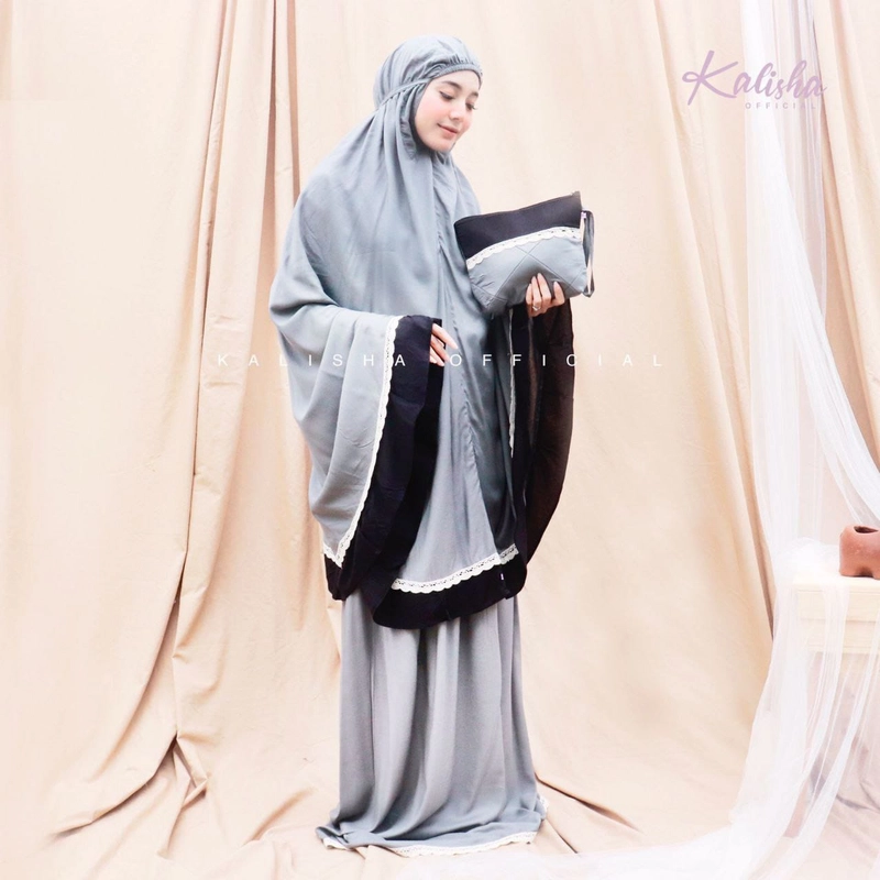 Product image Kalisha Official - Mukena Dewasa 2 In 1 Ayumna Rayon Viscose Premium 600 Dgrey
