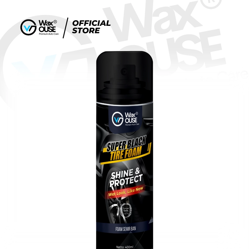 Product image Waxouse Super Black Tire Foam Semir Ban Mobil dan Motor Instant Pengkilap Ban Mobil Motor 400 mL Semir Ban