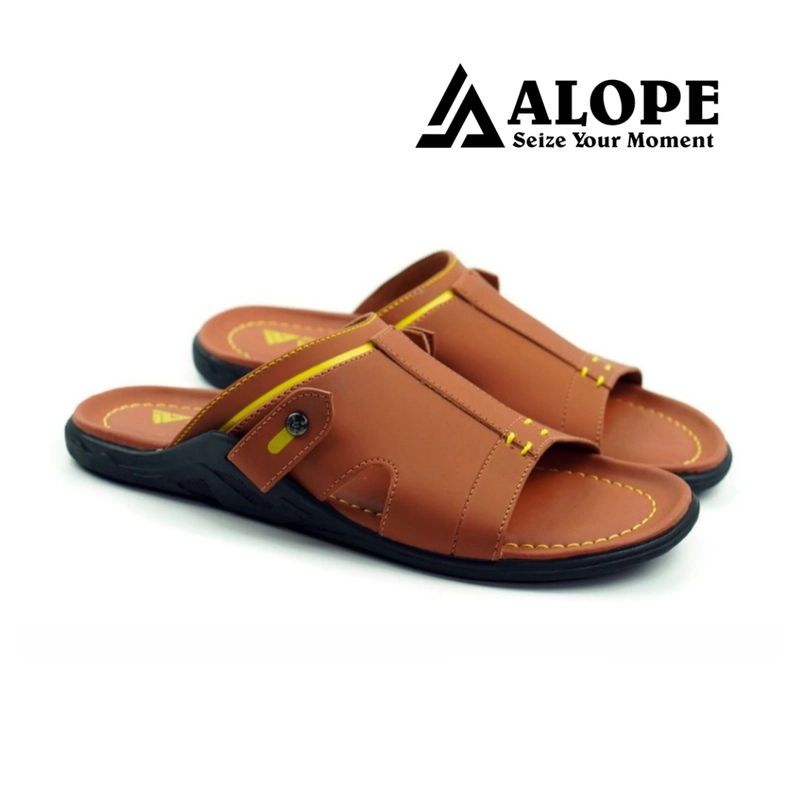 Product image ALOPE OFFICIAL - SANDAL ALOPE H 15 BAHAN KULIT SINTETIS ANTI SLIP ALL WARNA READY 39 TAN