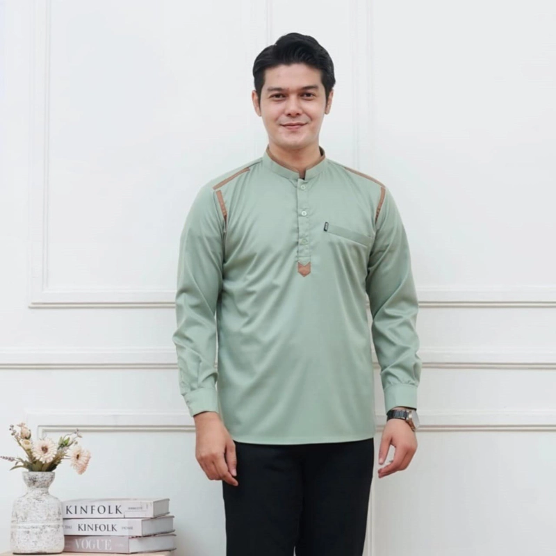 Product image Kois Batik - Baju koko pria dewasa simpel keren terbaru modern motif zavin Xl Zavin sage