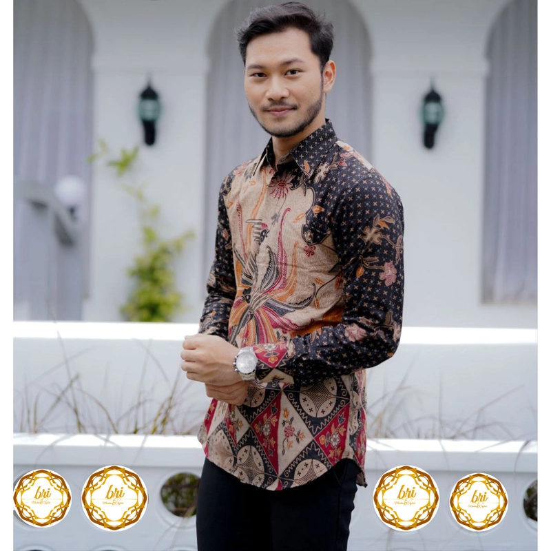 Product image Rambe Batik Indonesia - Couple Tunik Laksha Hitam Lasem Modern dan Exclusive Kemeja Saja Size M Laksha Hitam