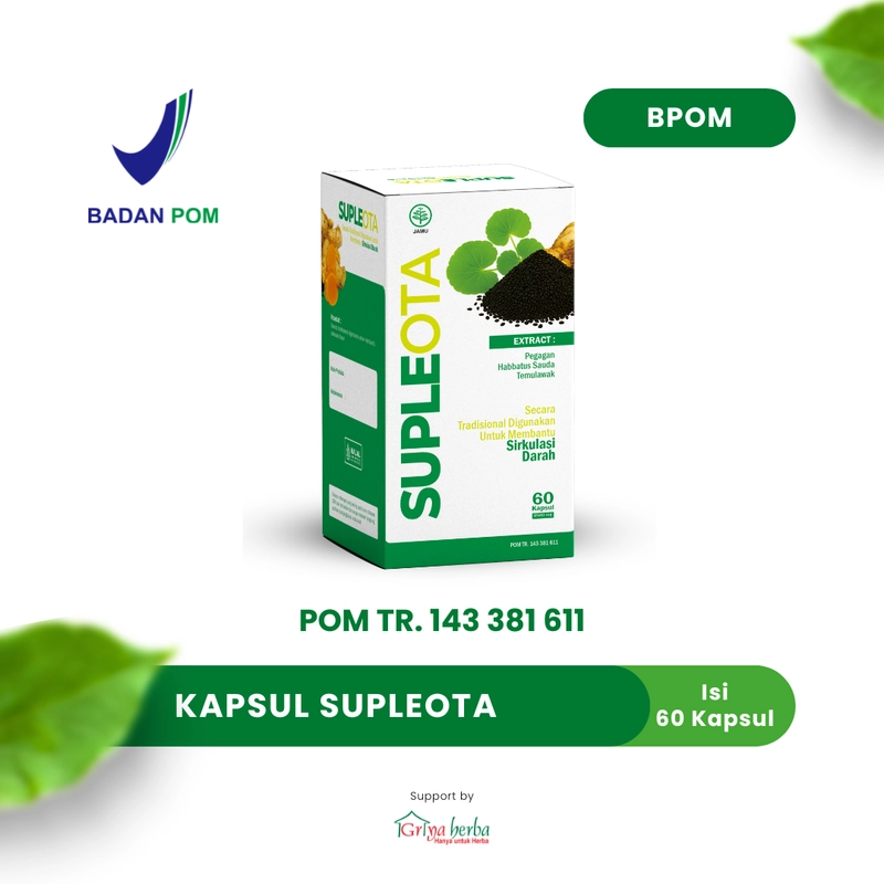 Product image Griya Herba - Supleota Obat Herbal Membantu Melancarkan Sirkulasi Darah Suplemen Otak 60 Kapsul BPOM 110 gram Original