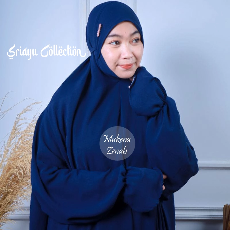Product image SRIAYU COLLECTION - Mukena ZENAB Menutup Dagu ALL SIZE NAVY