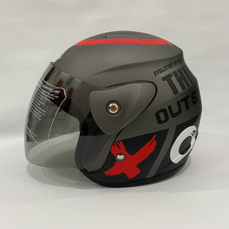 Product image Helm Nuvo Outside Abu Abu Doff - Helm SNI - Helm Dewasa L Nuvo Outside Abu Abu Doff