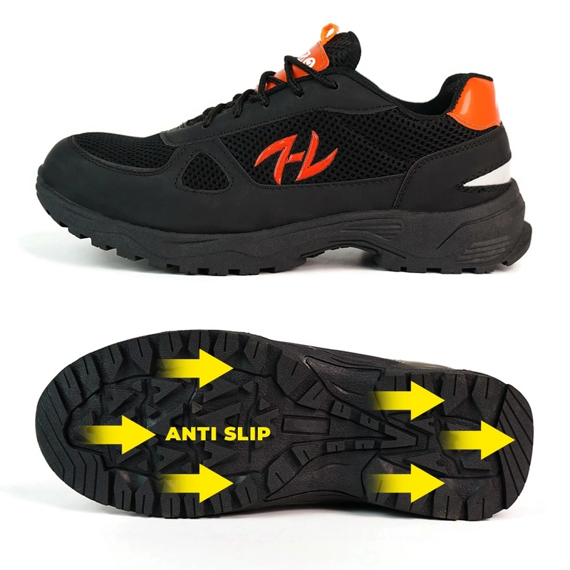 Product image Hipzo - Hipzo- HIPZO Sepatu Sporty M067 Kerja Original Untuk Pria Wanita Kerja Pabrik Tambang Proyek 40 Hitam Orange