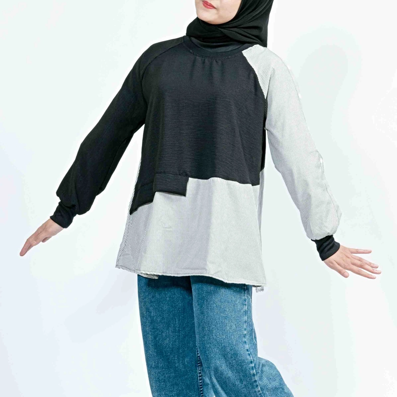 Product image Sseolshop - Hana Blouse Wanita Atasan Terbaru L Black