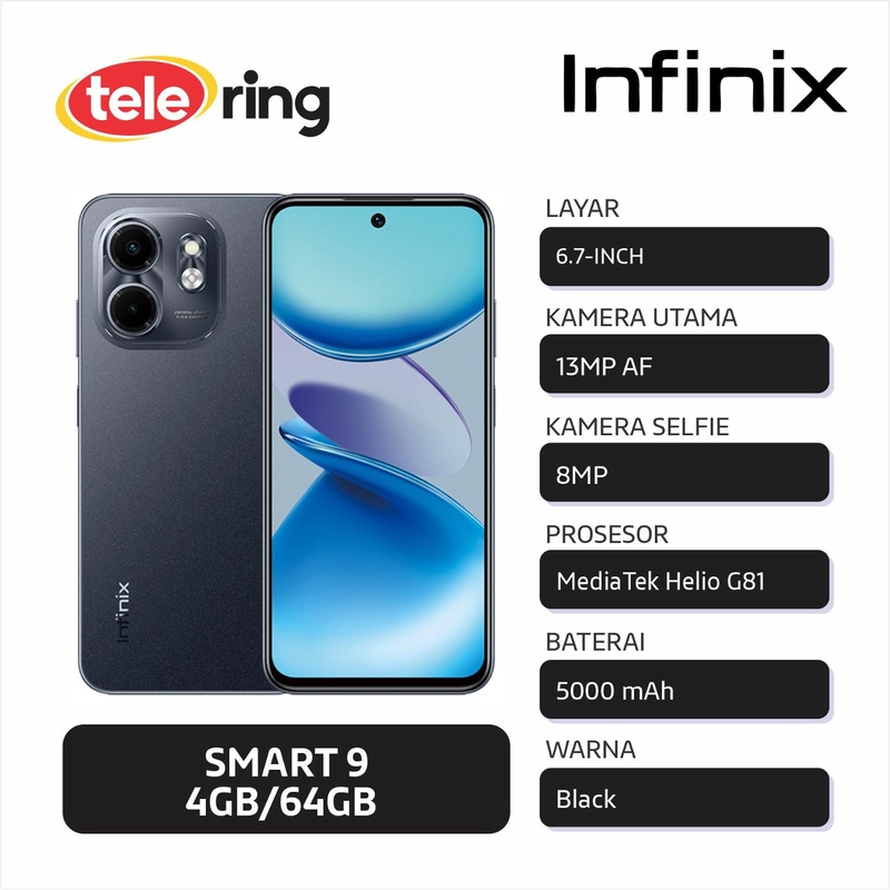 Product image TELE RING - HP INFINIX X6532 SMART 9 4/64 Hitam
