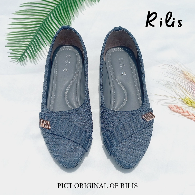 Product image Rilis - Sepatu Wanita Naisha Rajut Flat Shoes (Rilis 07) 40 Denim