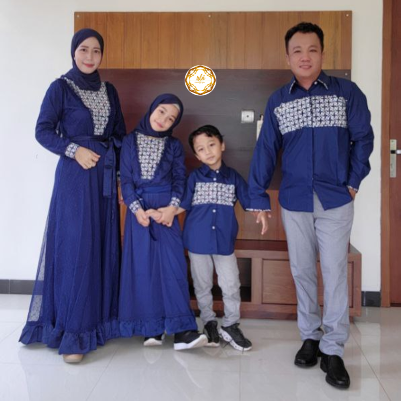 Product image Rambe Batik Indonesia - Batik Couple Set Keluarga Ayuma Navy Premium Bisa Beli Pisah Hem Anak M Navy