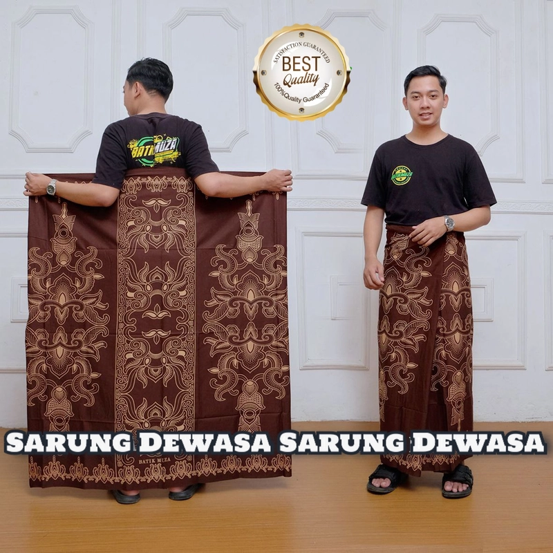 Product image Kois Batik - SARUNG SANTRI DEWASA COKLAT KOMBINASI Sarung Dewasa Coklat kombinasi